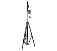 BoomtoneDJ LT-Crank Stand for Light Games, Sound Speaker, Self-Braking Winch Black, Maximum Load 70 kg, Height Adjustable up to 3 m, Diameter 35 mm, Professional Quality Safety Pin