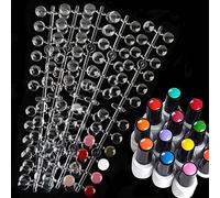 BOOMTOP 120Pcs Round False Nail Display Tips- Transparant Nail Art Display Chart Nail Art Color Display Tips Tool Nail Swatch Sticks with Adhesive Sticker for Nail Polish Training Practicing