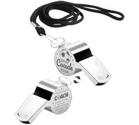 BOOMTOP Coach Whistle Gift Best Coach Ever Football Coach Metal Whistle with Lanyard Gift Box for Football Coach Manager Referees Teacher