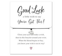 BOOMTOP Good Luck Elephant Bracelet Gifts You've Got This Wish Bracelet Adjustable Elephant Charm Bracelet with Card Envelop Lucky Charm Bracelet for University New Job Exams College