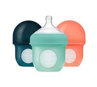 Boon B11343 Reusable Silicone Pouch Bottles NURSH Bottles-4oz-Mint (3pk), 3 Count (Pack of 1), Mint
