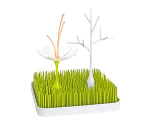 Boon Grass Countertop Drying Rack Bundle - Includes Grass, Stem, and Twig - Holds 4 Baby Bottles and Accessories - Baby Bottle-Feeding Supplies - 9.5 x 9.5 x 3