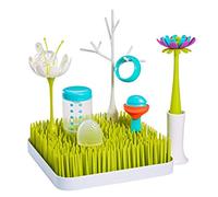 Boon Nursery Accessories Starter Bundle | Includes x5 Pieces: Stylish Grass Baby Bottle Dryer Rack, Baby Bottle Brush, 2x Large Bottle Adaptors and Spoon