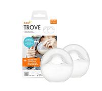 Boon Trove Silicone Manual Breast Bump - Hands Free Breast Pump - Breast Milk Collector with Travel Pouch - 2 Count