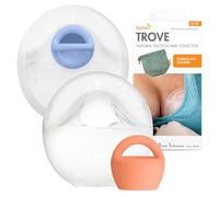 Boon Trove Silicone Manual Breast Bump - Hands Free Breast Pump - Breast Milk Collector with Travel Pouch - 2 Count