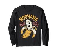 Boonana Banana Ghost Halloween Pun Spooky Humor Long Sleeve T-Shirt