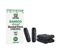 BOONBOO 6-Pieces Dental Floss Refill - Bamboo Charcoal Woven Fiber - Total 600ft/180m, Unflavored