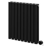 Boone Colore Horizontal Digital Thermostatic Electric Double Panel Radiator | Matt Black | Mild Steel | 600mm x 540mm