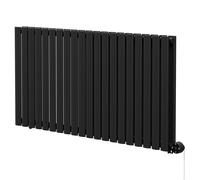 Boone Colore Horizontal Digital Thermostatic Electric Double Panel Radiator | Matt Black | Mild Steel | 600mm x 1200mm