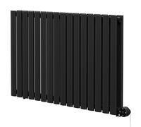Boone Colore Horizontal Digital Thermostatic Electric Double Panel Radiator | Matt Black | Mild Steel | 600mm x 960mm