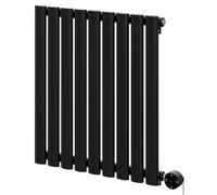 Boone Colore Horizontal Digital Thermostatic Electric Single Panel Radiator | Matt Black | Mild Steel | 600mm x 540mm