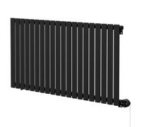 Boone Colore Horizontal Digital Thermostatic Electric Single Panel Radiator | Matt Black | Mild Steel | 600mm x 1200mm