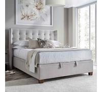 boone fabric ottoman storage double bed in maskat clay