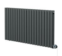 Boone Horizontal Digital Thermostatic Electric Double Panel Radiator | Anthracite | Mild Steel | 600mm x 1200mm