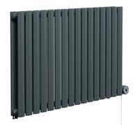 Boone Horizontal Digital Thermostatic Electric Double Panel Radiator | Anthracite | Mild Steel | 600mm x 960mm