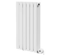 Boone Horizontal Digital Thermostatic Electric Double Panel Radiator | White | Mild Steel | 600mm x 360mm