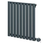 Boone Horizontal Digital Thermostatic Electric Single Panel Radiator | Anthracite | Mild Steel | 600mm x 540mm