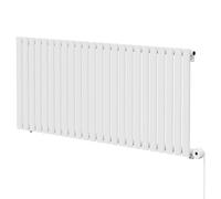 Boone Horizontal Digital Thermostatic Electric Single Panel Radiator | White | Mild Steel | 600mm x 1440mm