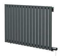 Boone Horizontal Electric Single Panel Radiator | Anthracite | Mild Steel | 600mm x 960mm