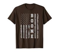 Boone, North Carolina, American Flag T-Shirt, Men, Brown, Small