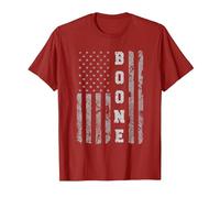 Boone, North Carolina, American Flag T-Shirt, Men, Cranberry Red, X-Large