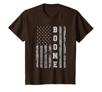 Boone, North Carolina, American Flag T-Shirt, Youth, Brown, 3T