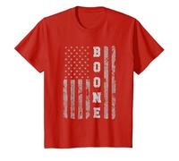 Boone, North Carolina, American Flag T-Shirt, Youth, Red, Small