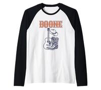 Boone Personalized Retro Vintage Guitar and Boots Western Raglan Baseball Tee