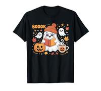 Boook Boo Reading Book Halloween Bookworm Carved Pumpkin T-Shirt