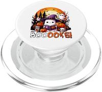 Booooks Cute Boo Ghost As Witch Reading Books Halloween PopSockets PopGrip for MagSafe