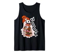 Booooks Funny Boo Ghost Read More Books Bookworm Halloween Tank Top