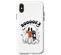 Booooks Funny Ghost Reading Book Halloween Teacher Librarian Case for iPhone X/XS
