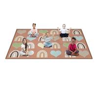 Booooom Jackson Classroom Rug Colorful Seating Classroom Carpet Elementary 24 Seats,Preshool Rug for School, Class Area Carpet Educational (Organge, 7.5 x 13 ft, Hearts 24 Seats)