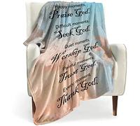 BOOPBEEP Healing Throw Blanket with Inspirational Thoughts and Prayers- Religious Soft Throw Blanket Inspirational Blankets and Throws 60x80 Inch Throw Blankets Perfect Caring Gift for Men & Women