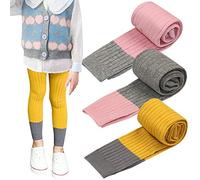 BOOPH 3 Pack Baby Girls Legging Pant Footless Knit Tight Pantyhose Stocking - Multi - 3-5 Years