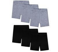 BOOPH Girls Dance Shorts Breathable Bike Shorts for Sports Play Underdress 2-10Y, Black Gray 6 Pack, 7-8 years
