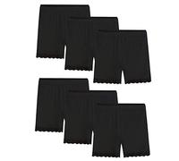BOOPH Lace Bike Short, Pack of 4/6 Girls' Dance Undershorts Underwear for Sports, Play or Underdress 3-10Y - Black - 4- 5 Years/120 cm
