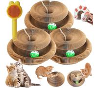 Boopz Ball for Cats, Foldable Magic Organ Cat Scratcher with Bell and Track Adventure, Ultimate Interactive Mental Physical Exercise for Indoor, Durable & Long Lasting (3pcs)