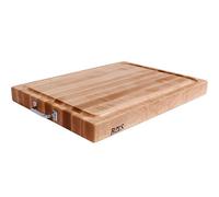 Boos Block BBQ Chopping Board - Stainless Steel Side Grips - Juice Groove - Butchers Block Chopping Board - North American Hard Maple - Meat Carving Board - 24 x 18 x 2,25 Inches