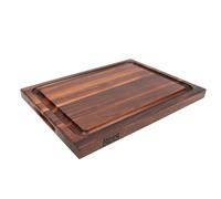 Boos Block BBQ Deluxe Walnut - Wooden Chopping Board with Handle - Side Grip - Butchers Block Chopping Board - Meat Carving Board - 18 x 12 x 1,5 Inches
