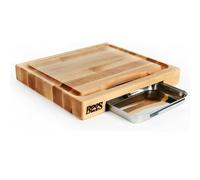 Boos Block Juice Groove Chopping Board With Drip Tray - Butchers Block Chopping Board - Extra Thick Chopping Board - North American Hard Maple - Meat Carving Board - 15 x 14 x 2,25 Inches