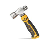 BOOSDEN 15 oz Small Ball Peen Hammer, Stubby Ball Pein Hammer with Non-Slip Shock Absorbing Rubber Grip, Forged Fine Grain Steel Head, Handy Little Jewelry Hammer for Metalworking, Crafting