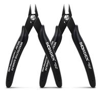 BOOSDEN 2 Pack Micro Wire Cutters, 5 Inch Flush Cutters for Jewelry Making, Precision Side Cutters for Crafts, Models, Zip Ties, Nippers, Electronic Snips, Small 170 Wire Cutters