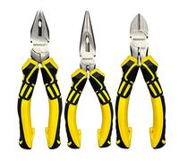 BOOSDEN 3 PCS Pliers Tool Set, 6" Needle Nose Pliers, 6" Diagonal Cutters, 6" Linesman Pliers for Basic Repair, DIY Projects and Home Maintenance