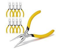 BOOSDEN 5" Mini Needle Nose Pliers for Jewelry Making, 10 Pack Pliers Bulk | Small Jewelry Pliers Set with Side Cutter, Fine Tip Precision Pliers for Electronics, Craft, Gripping, Beading, Classroom