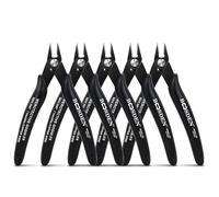 BOOSDEN 5 Pack Flush Cut Pliers, 5 Inch Small Wire Cutters, 170 Micro Cutter for Crafts, Models, Zip Ties Snips, Nippers, Electronic Side Cutters, Precision Wire Snips Set