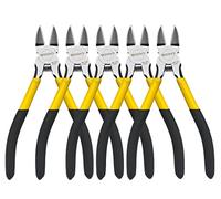 BOOSDEN 5 Pack Wire Cutters, 6.5 Inch Flush Cutters, Spring Loaded Cutting Pliers, Precision Side Cutter, Ultra Sharp Diagonal Cutter, Small Dikes Wire Snips for Crafting, Jewelry, Floral, Electronics