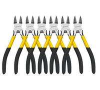 BOOSDEN Flush Cutters, 6.5" Spring Loaded Pliers, Side & Diagonal Cutter, 6 Pack, for Crafts, Electrician Work, Jewelry Making