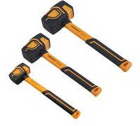 BOOSDEN Rubber Mallet Set, 3-Pack 10 oz 20 oz and 36 oz, With Hook, Solid Head & Ergonomic Grip Handle, Soft Face Hammer for Flooring, Woodworking