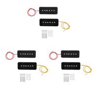 Booso 6X Set of Neck Bridge Soap Bar P90 Pickup Alnico 5 Electric Guitar Pickup Single Coil Guitar Parts Black